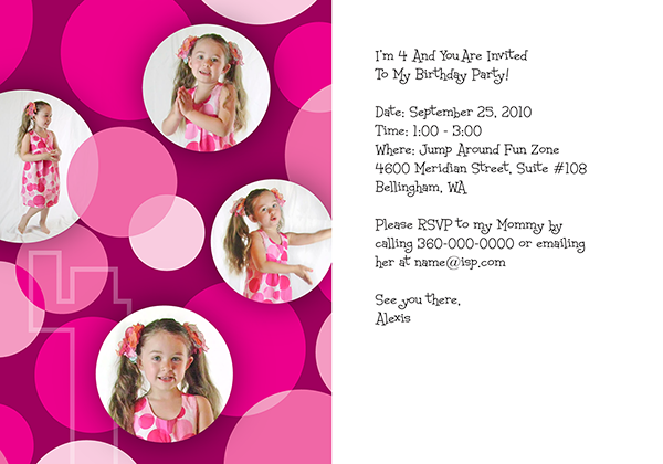 Alexis Smith-Bishop 4th Birthday Invitation Design